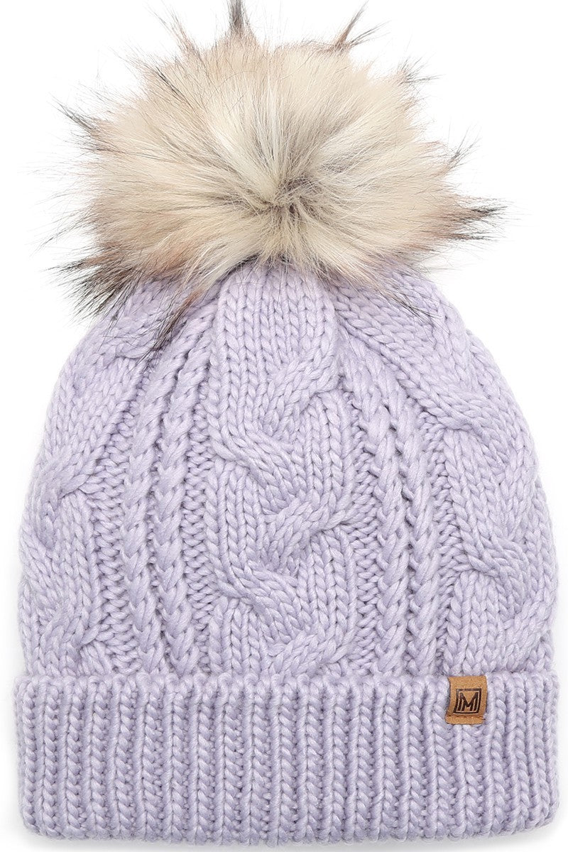 Faux Fur Pom Beanie - Online Only