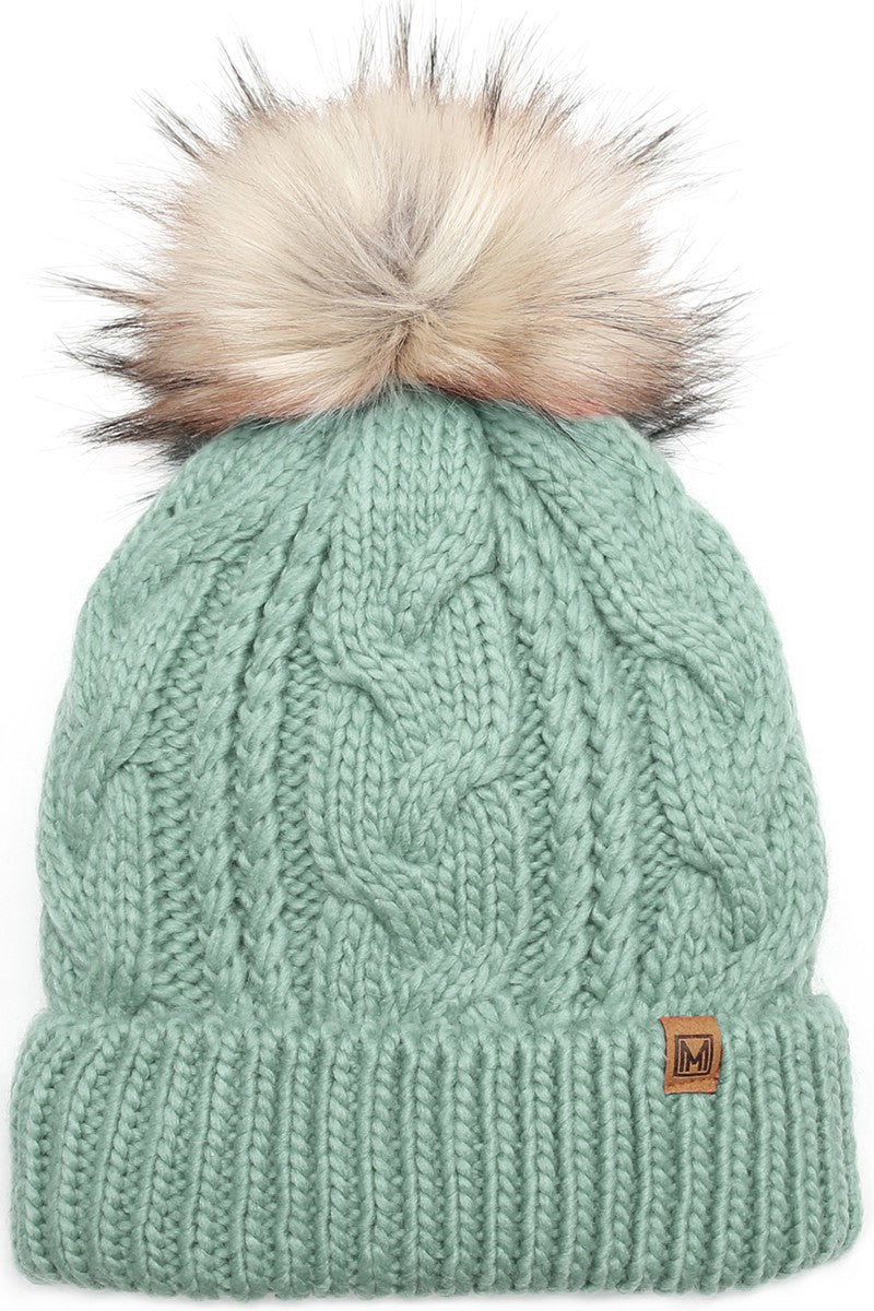 Faux Fur Pom Beanie - Online Only