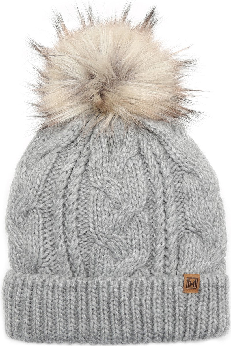 Faux Fur Pom Beanie - Online Only