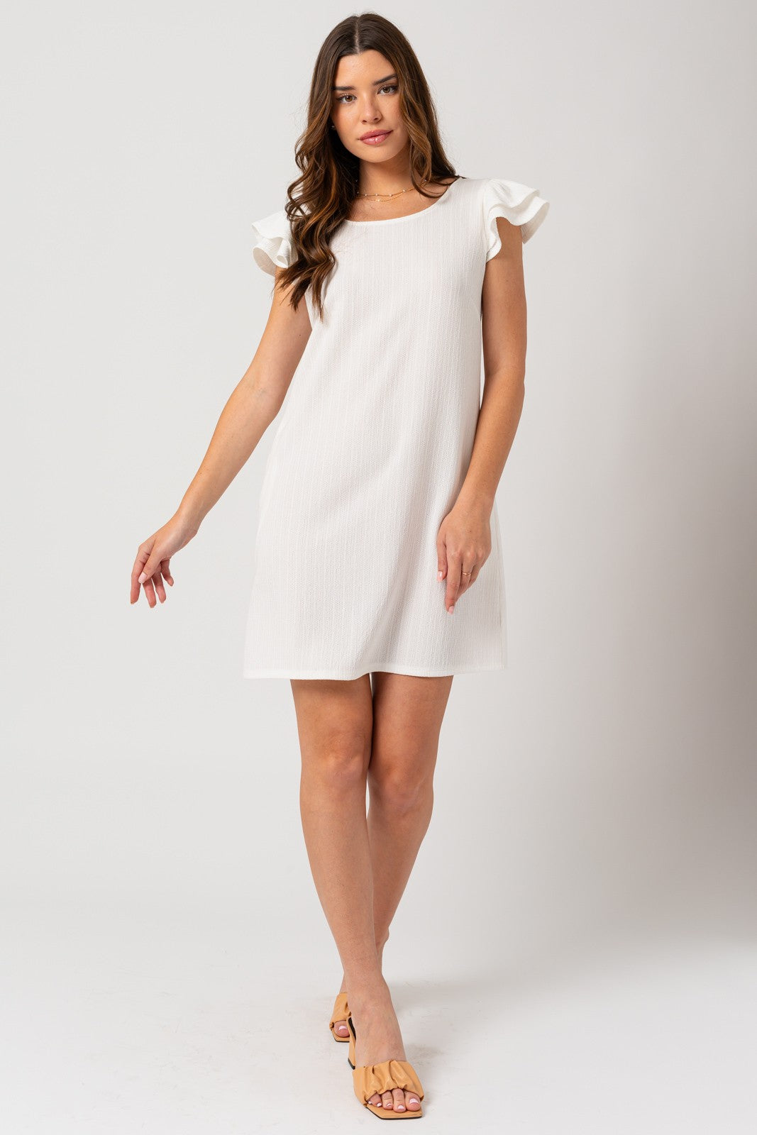 Flutter sleeve shift dress hotsell