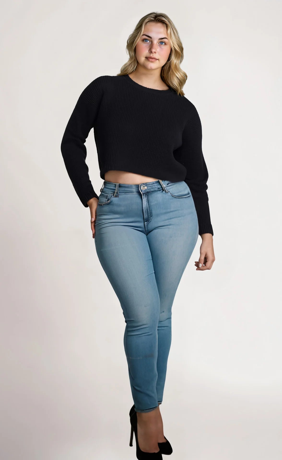 Black Cropped Tobi Sweater