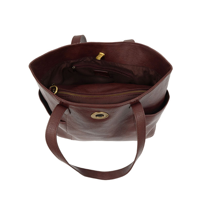 Burgundy Lock Tote Bag