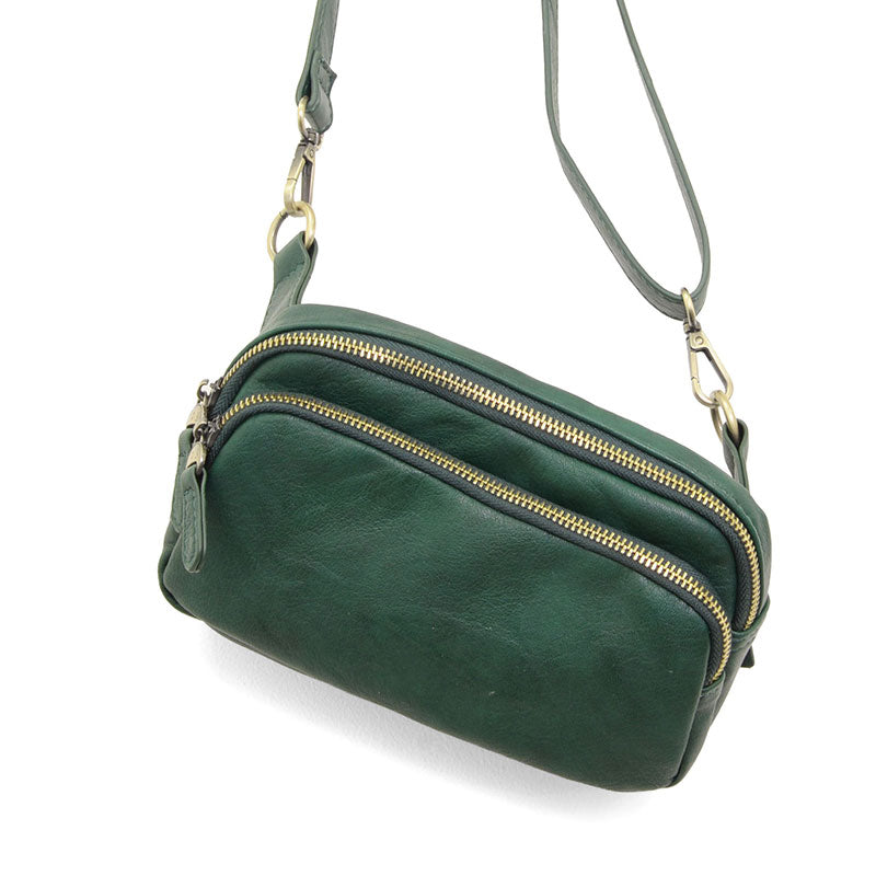 Green Double Zip Sling Bag