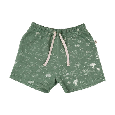 Green Pima Cotton Kid's Shorts