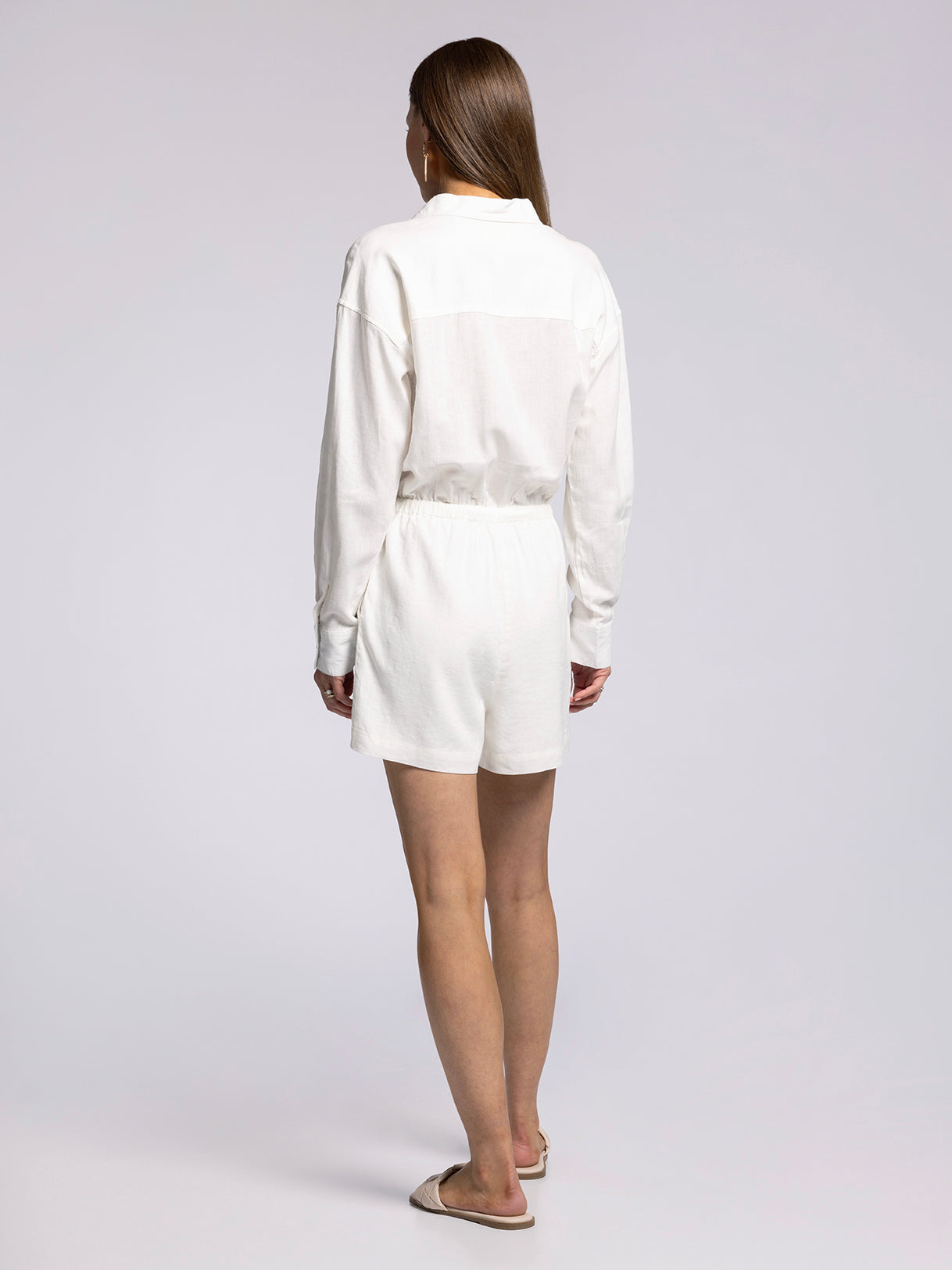 Linen Long-sleeved Romper