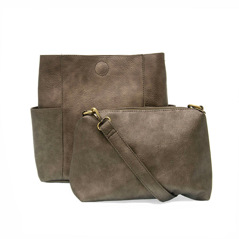 Side Pocket Leather Bag Brown