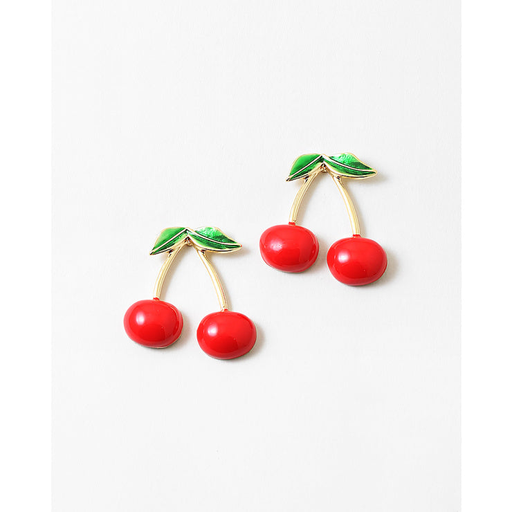 cherry stud earrings