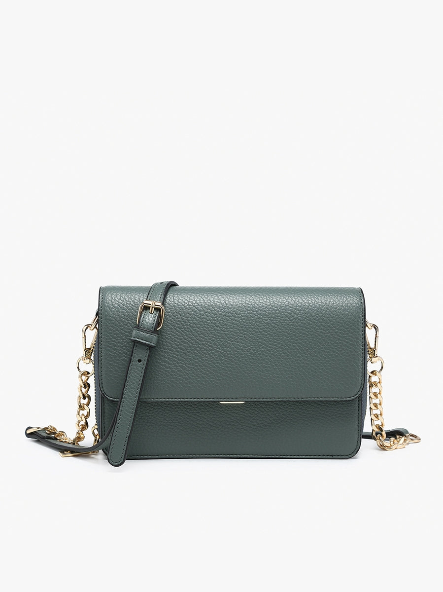 dark slate flapover crossbody bag