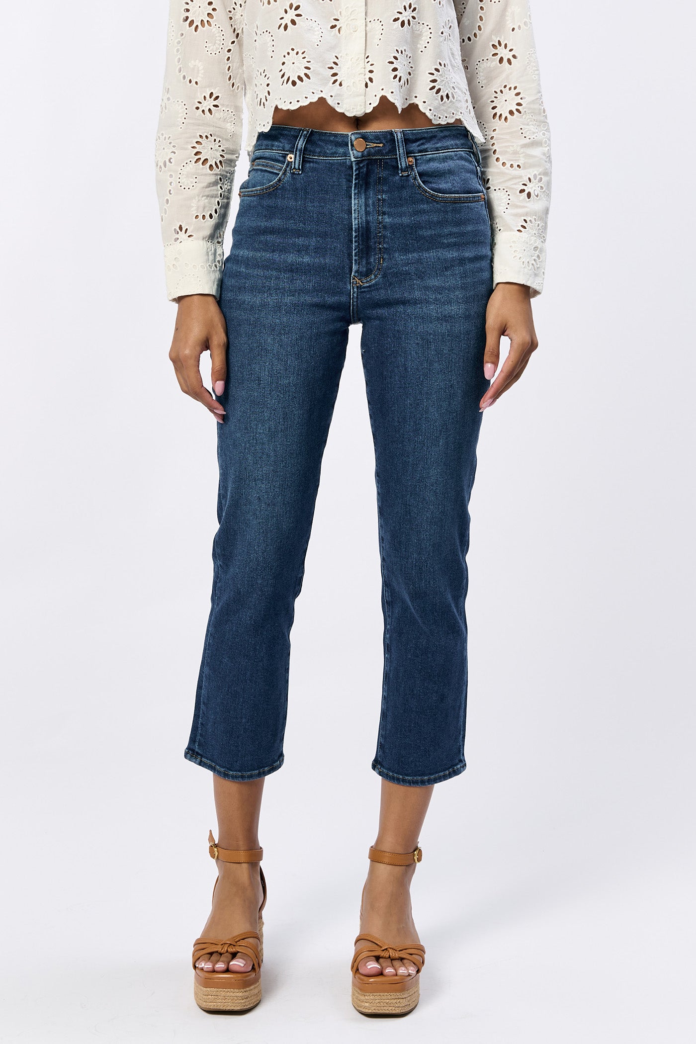 dark wash high rise frankie denim
