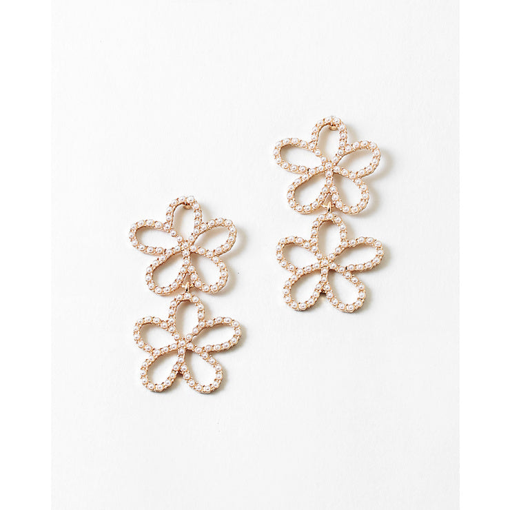 flower pearl drop earrings