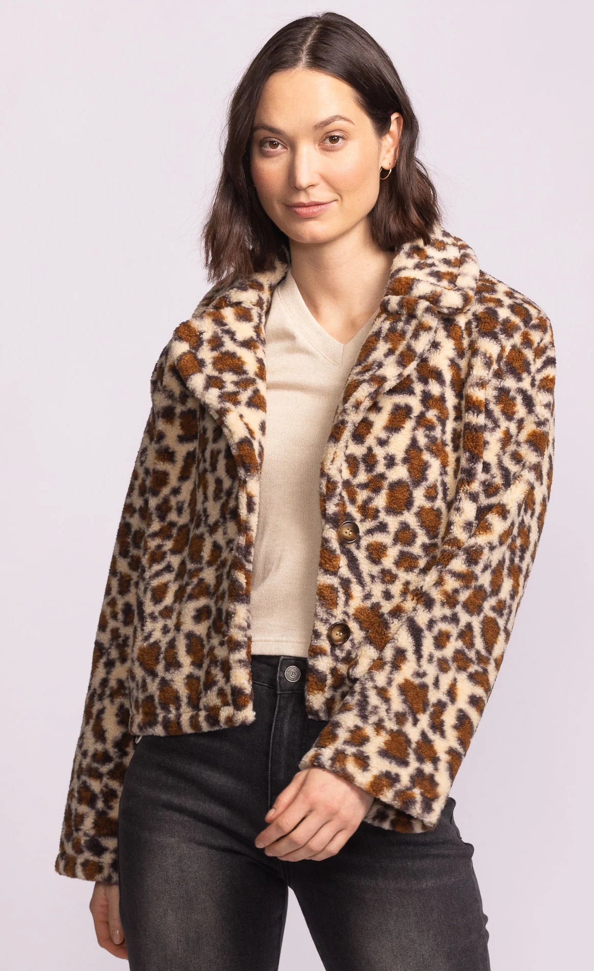 fuzzy leopard coat