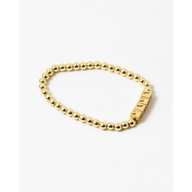 gold beaded mama bracelet