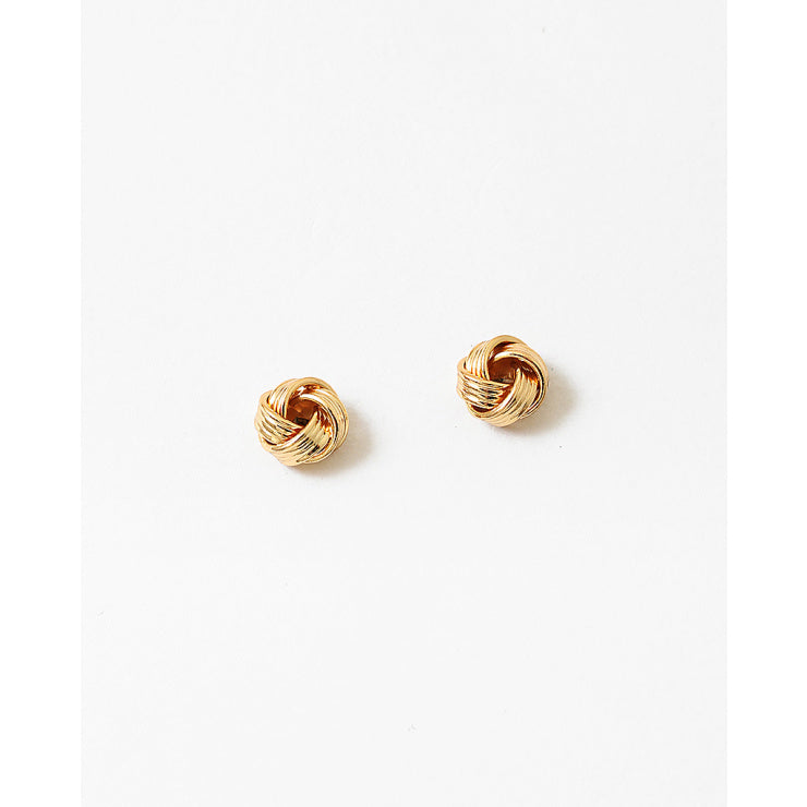 gold knot stud earrings