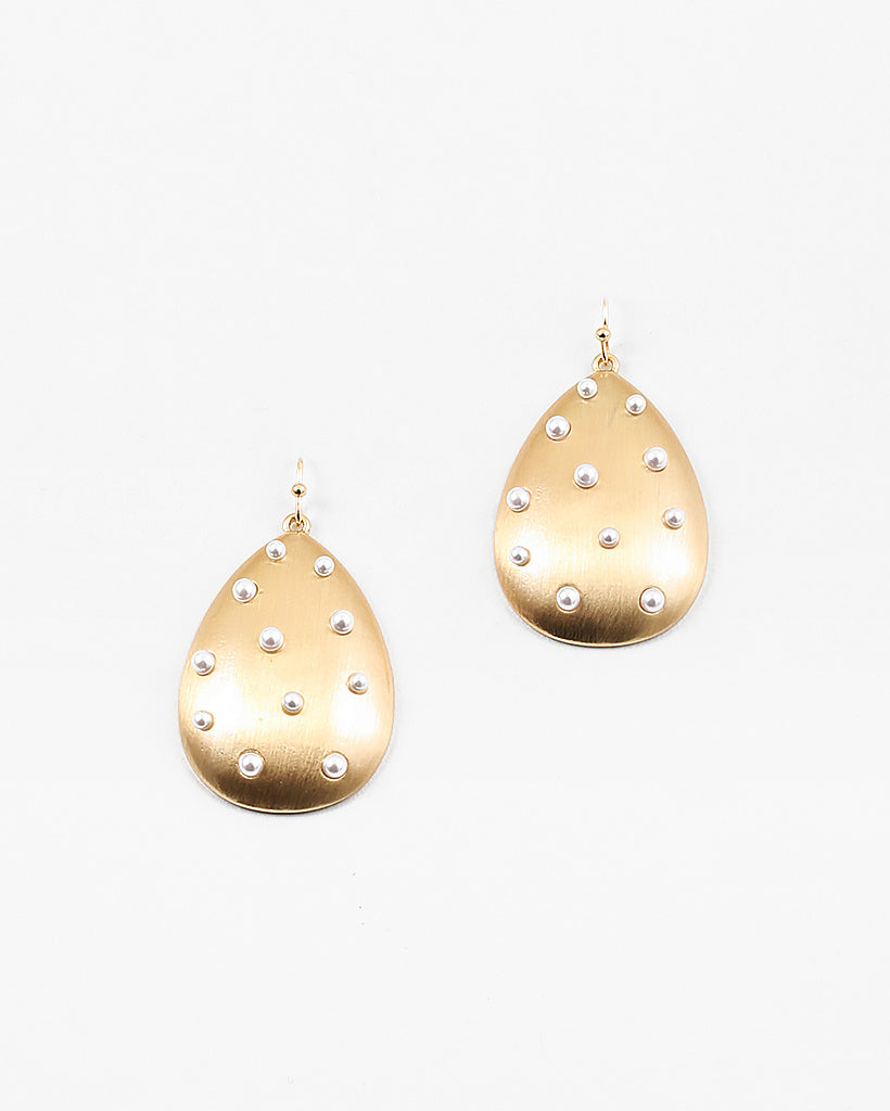 gold pearl teardrop earrings