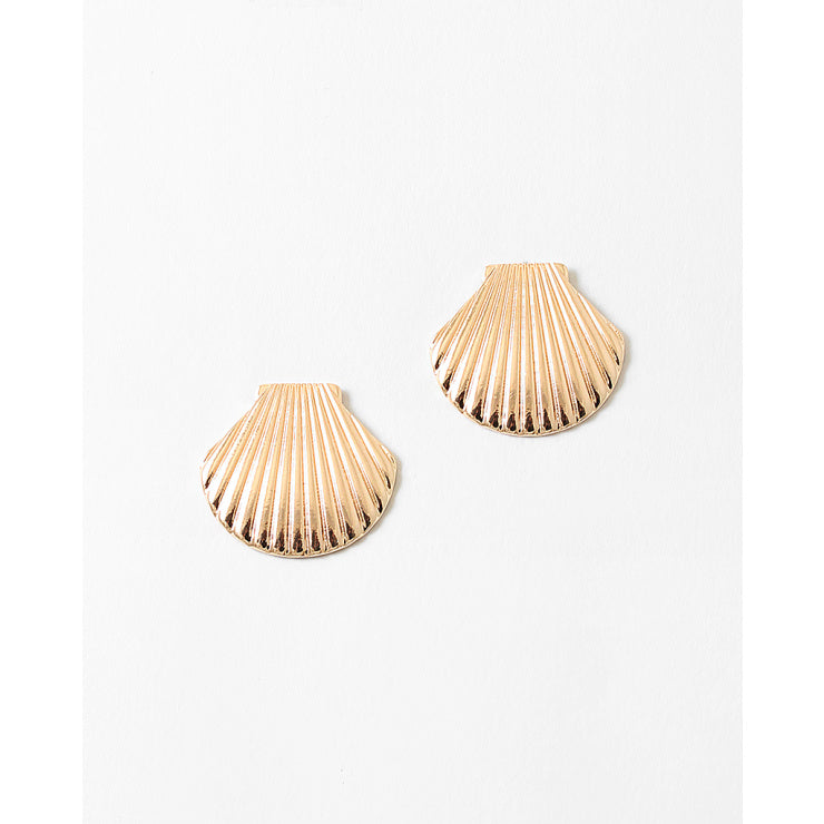 gold shell earrings