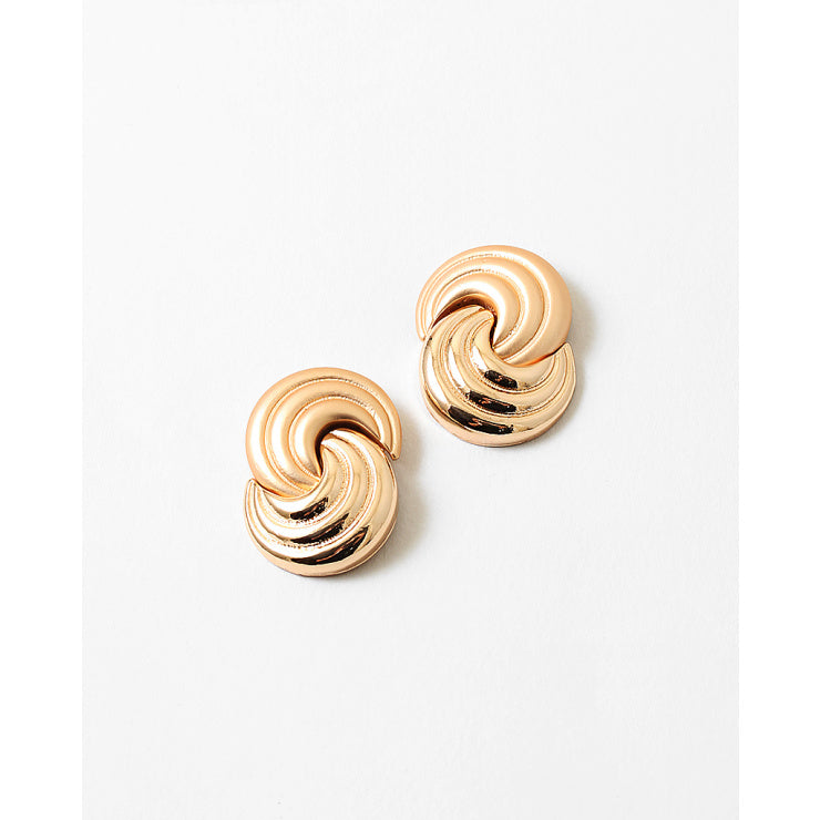 gold swirl stud earrings