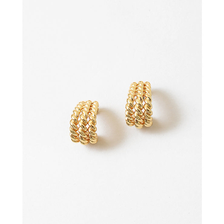 gold twist post earrings
