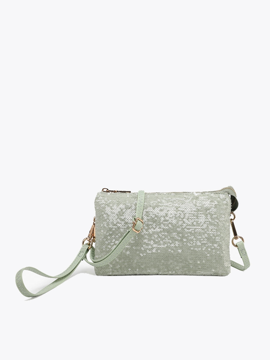 green sequin Riley crossbody