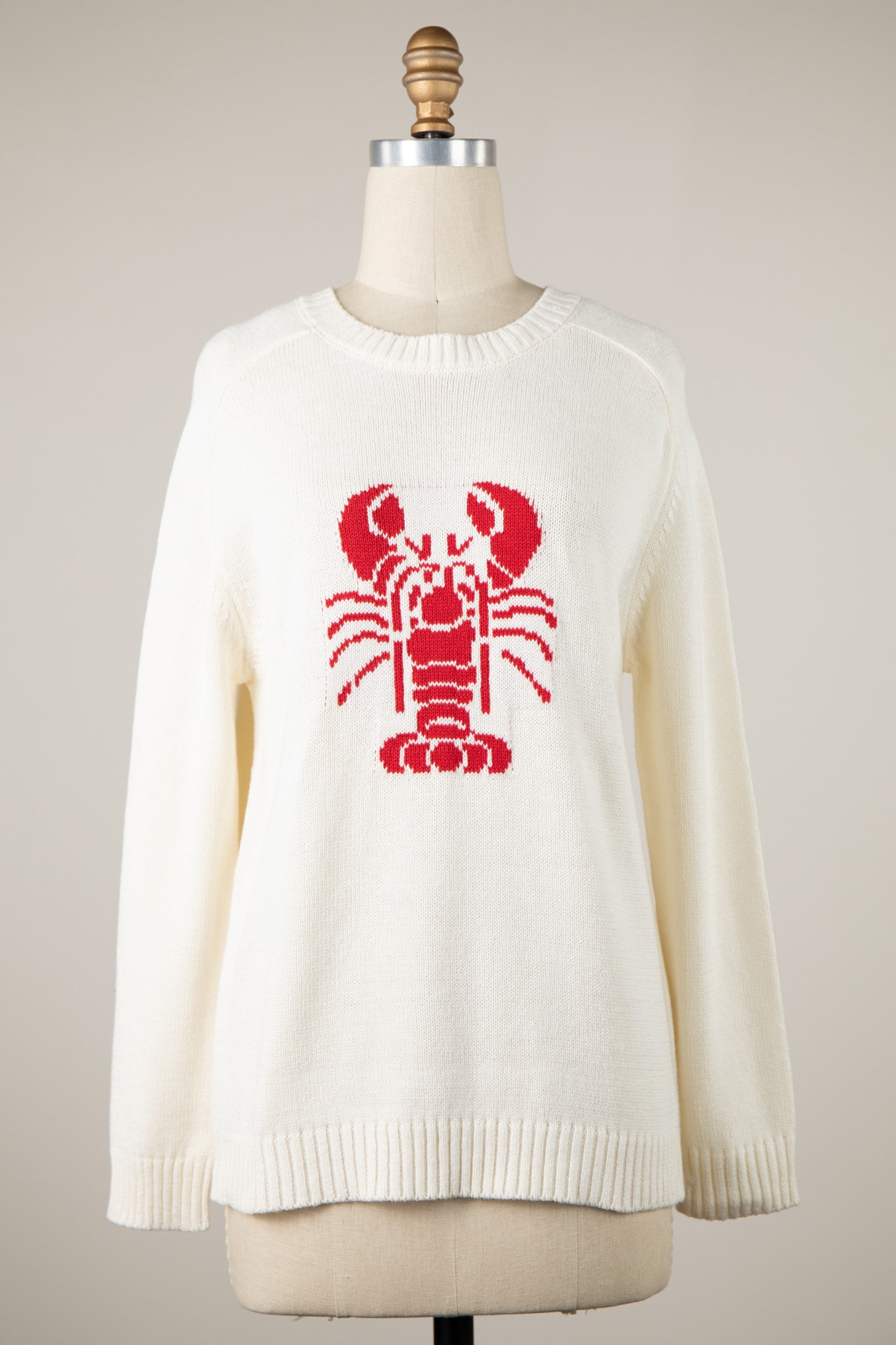 Ivory red lobster sweater