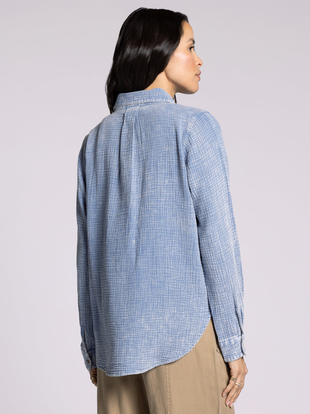 light blue button down back