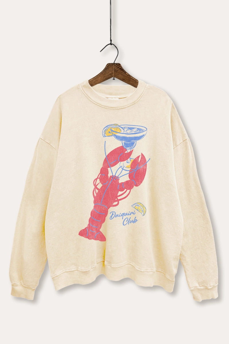 lobster and daiquiri print sweatshir