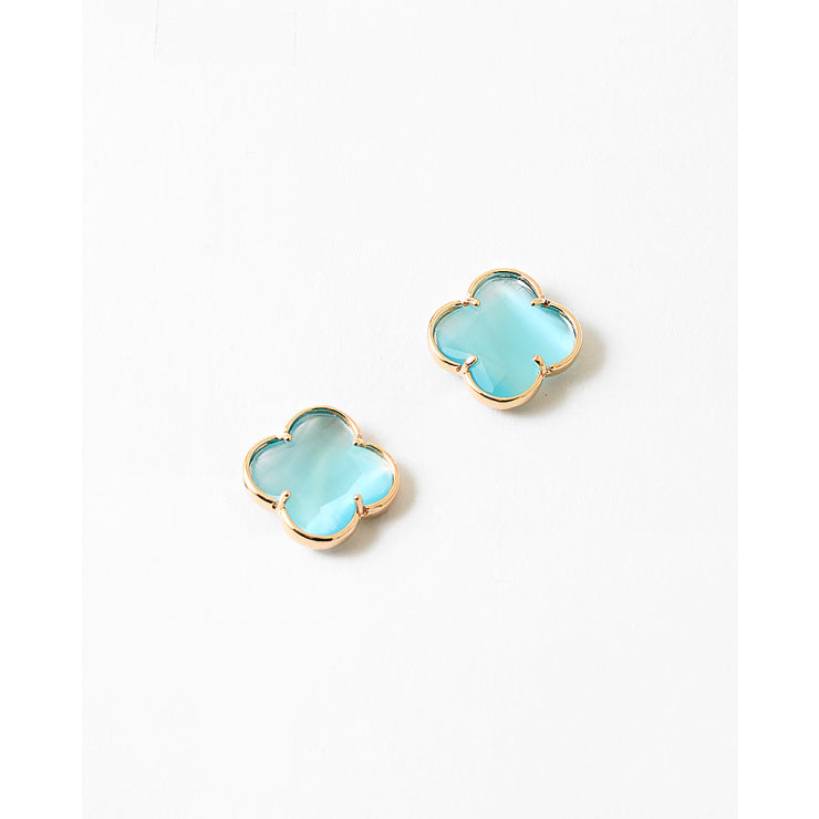 mint clover earrings