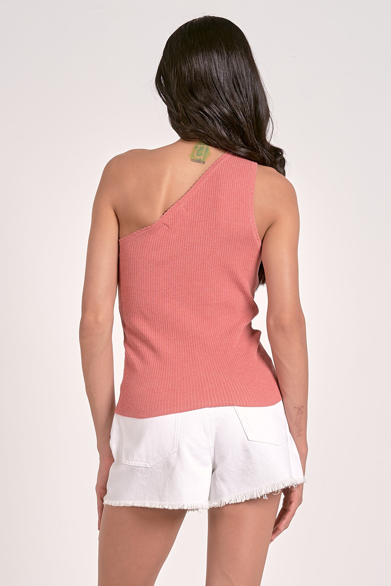 one shoulder coral tank back