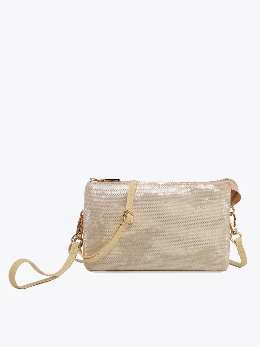 pale yellow Riley sequin crossbody