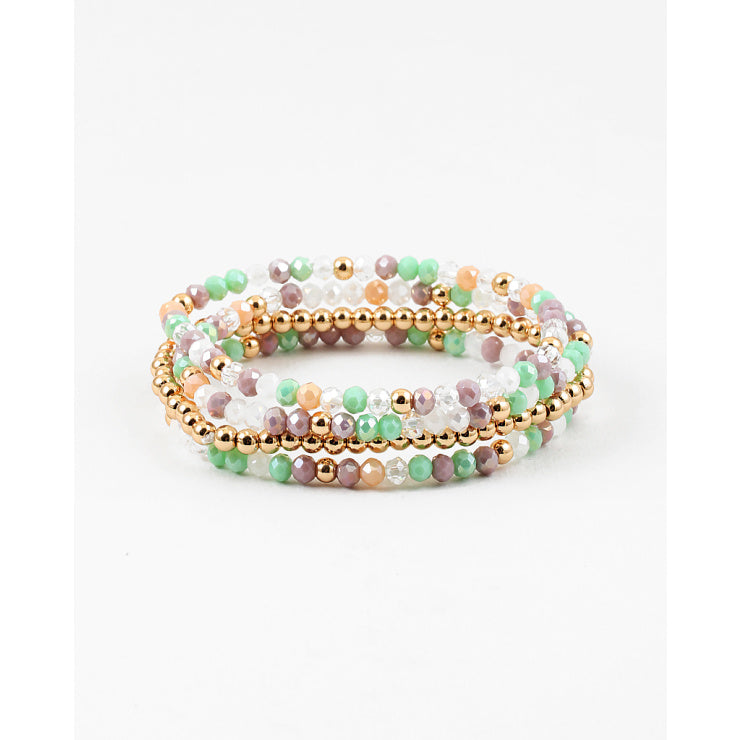 pastel gold bead stack bracelet