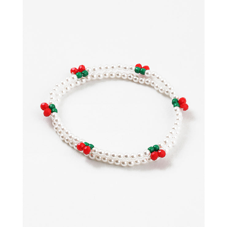 pearl cherries bead bracelet