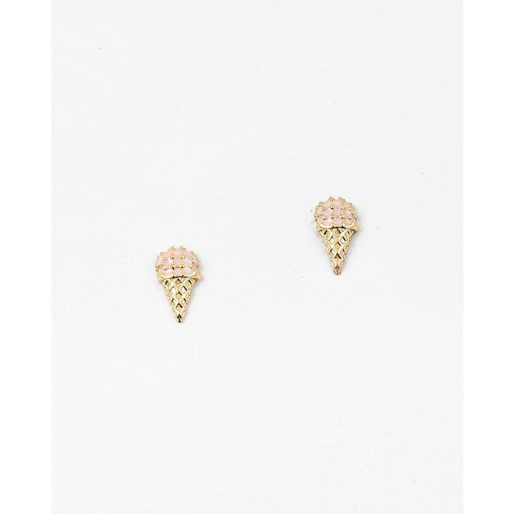 pink gold ice cream earrings