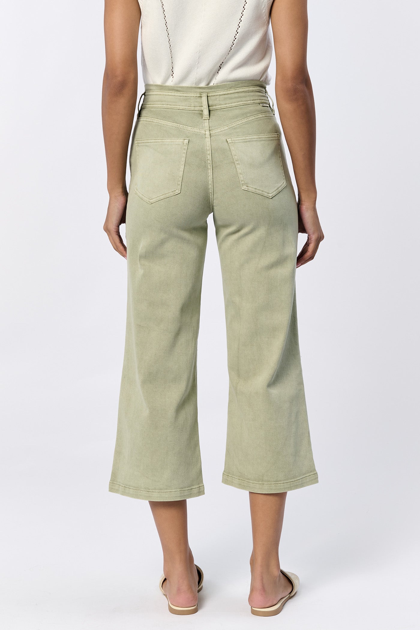 sage cropped jeans back