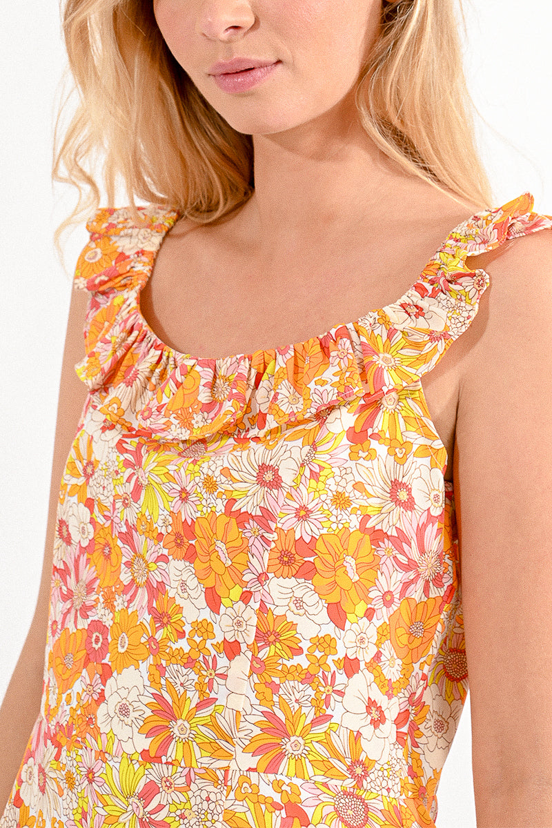 Summer Fit and Flare Orange Dress