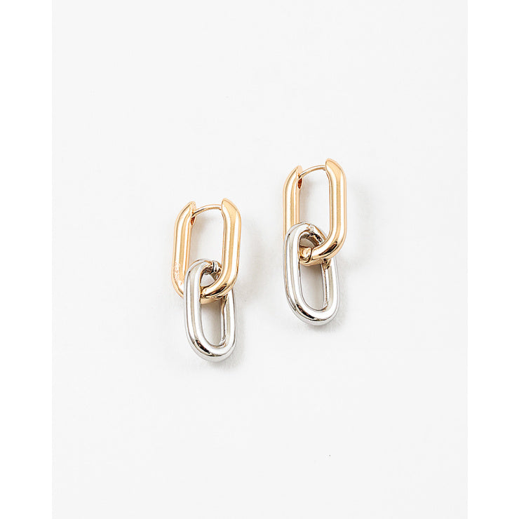 two tone chain earrings