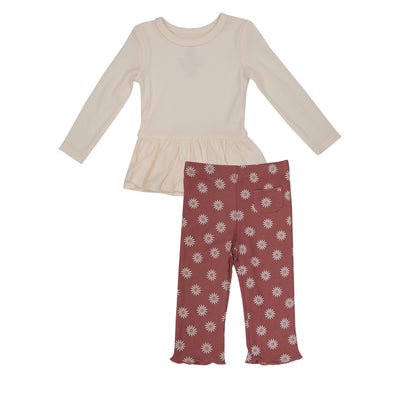 Daisy Dot Peplum Top and Flare Pant