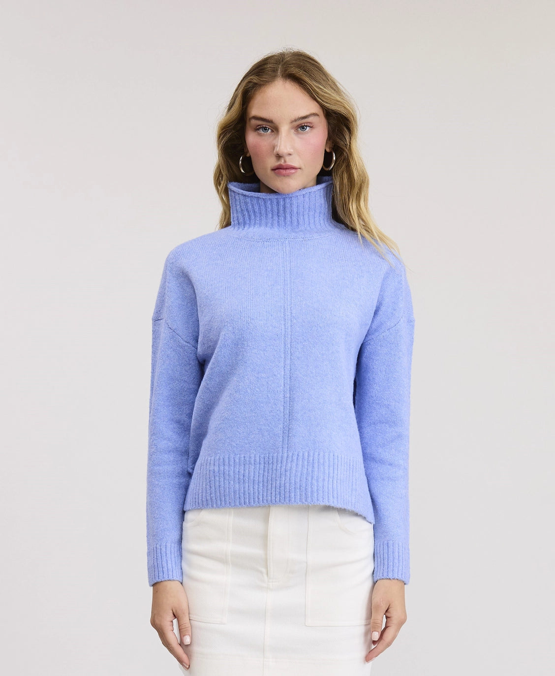 Ice Blue Turtleneck Sweater