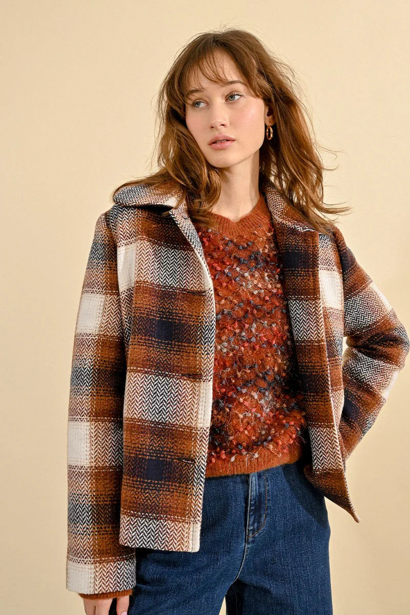 Short Plaid Coat