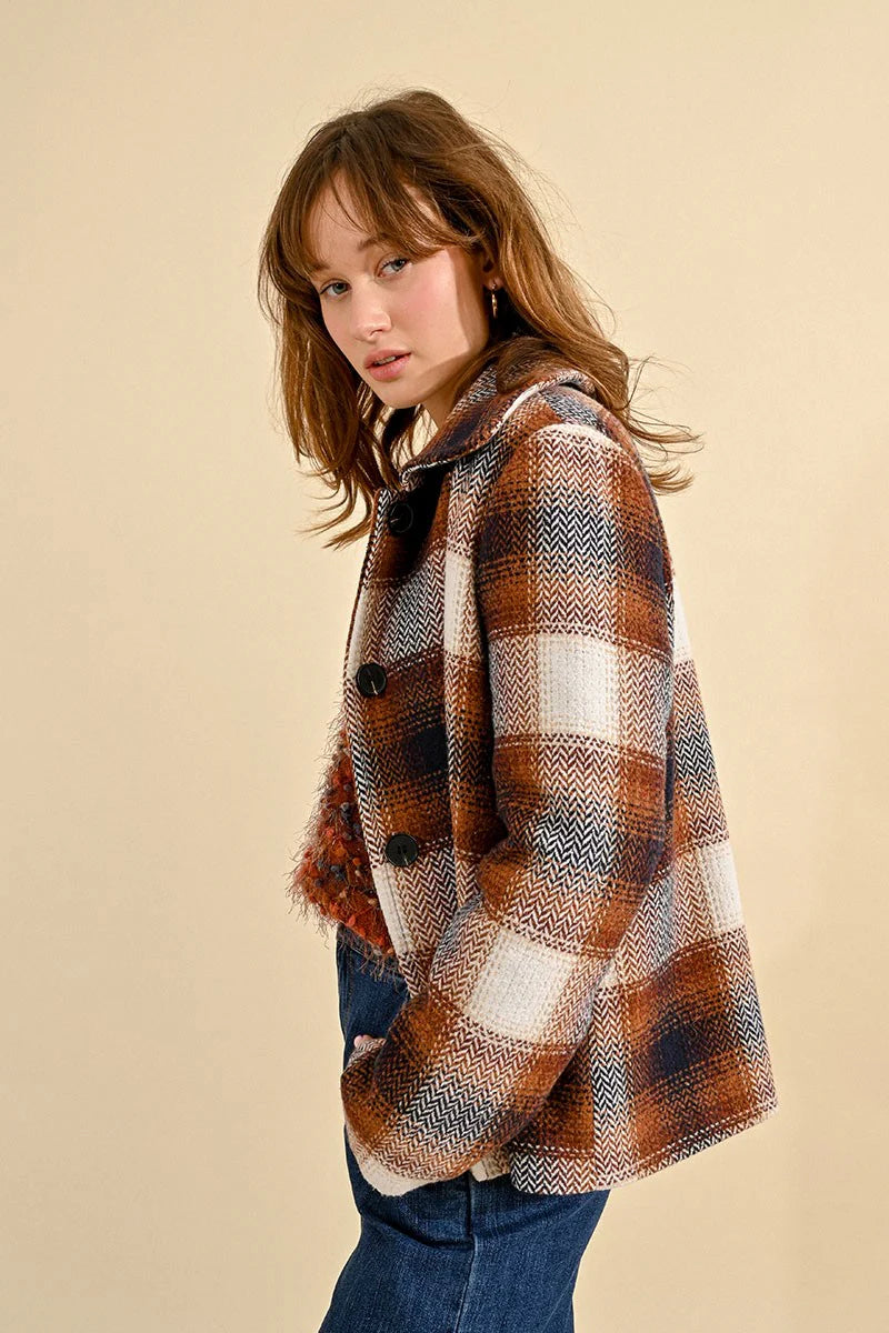 Short Plaid Coat