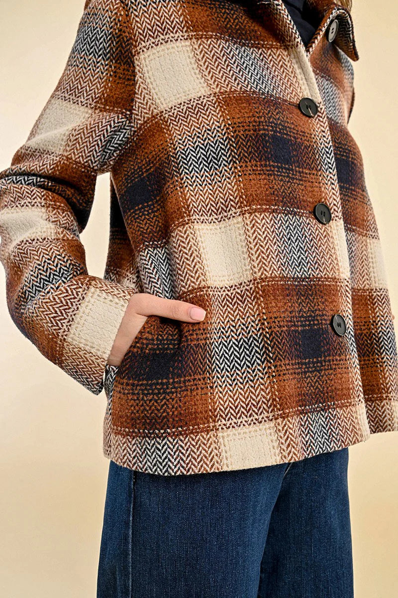 Short Plaid Coat