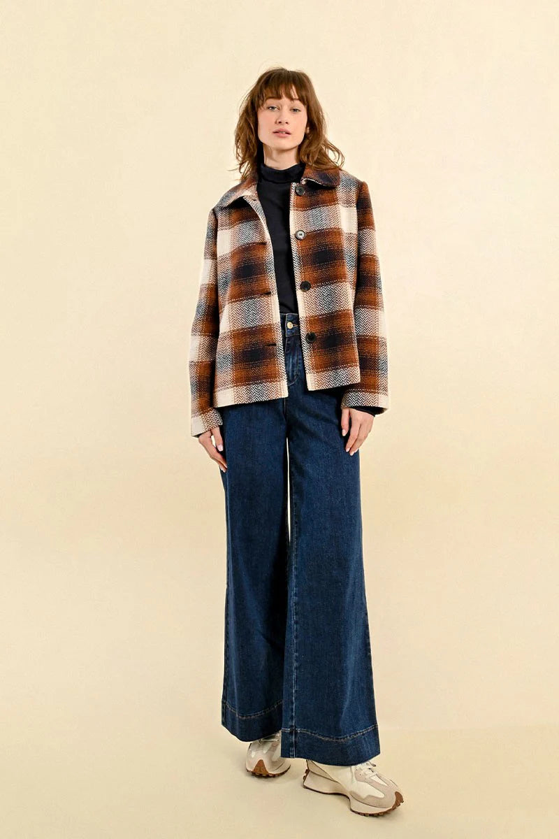 Short Plaid Coat