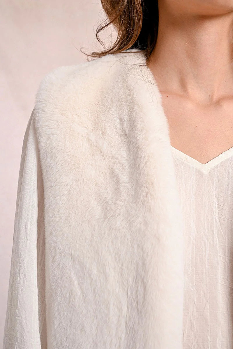 Faux Fur White Vest