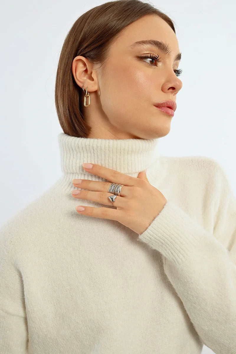 Winter White Turtleneck Sweater