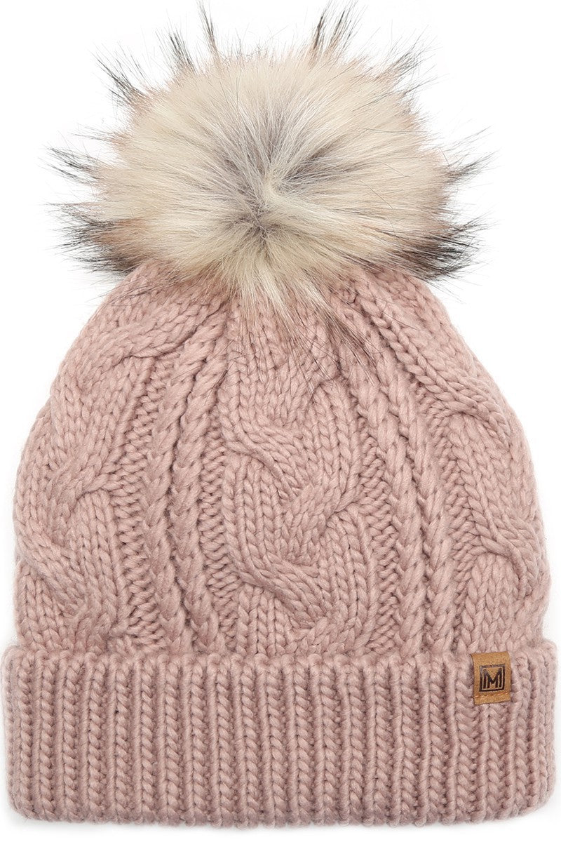 Faux Fur Pom Beanie