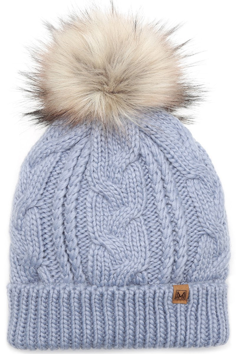 Faux Fur Pom Beanie