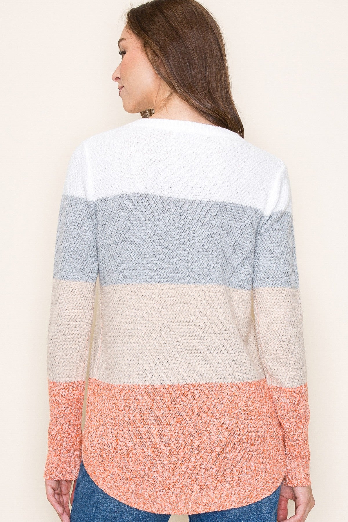 Long Sleeve Color Blocked Top
