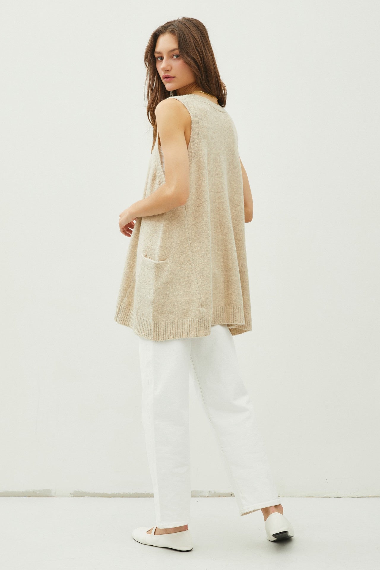 Oversized V-Neck Sweater Vest