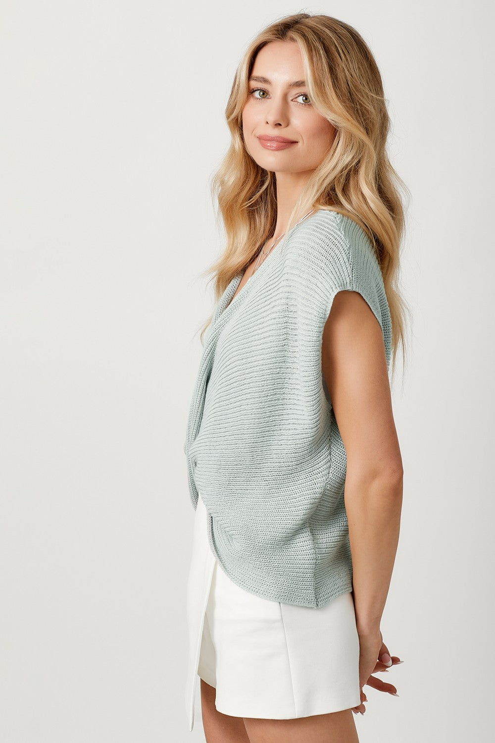 Front Wrap Knit Sweater