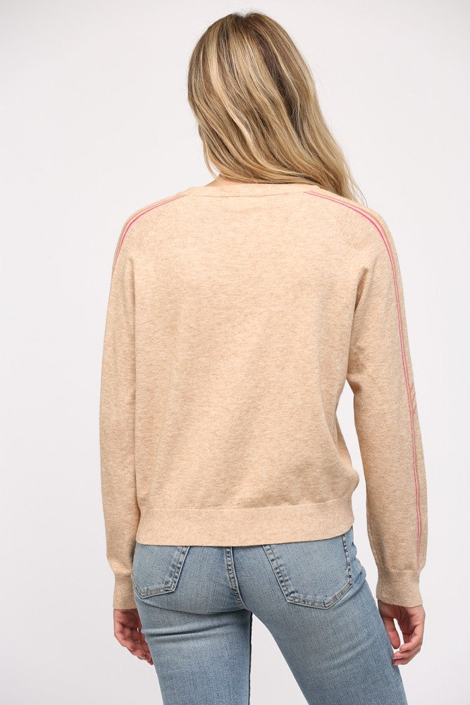 Stripe Detail Crew Neck Sweater