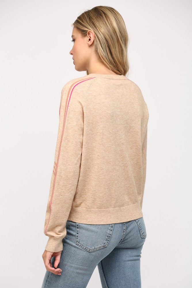 Stripe Detail Crew Neck Sweater