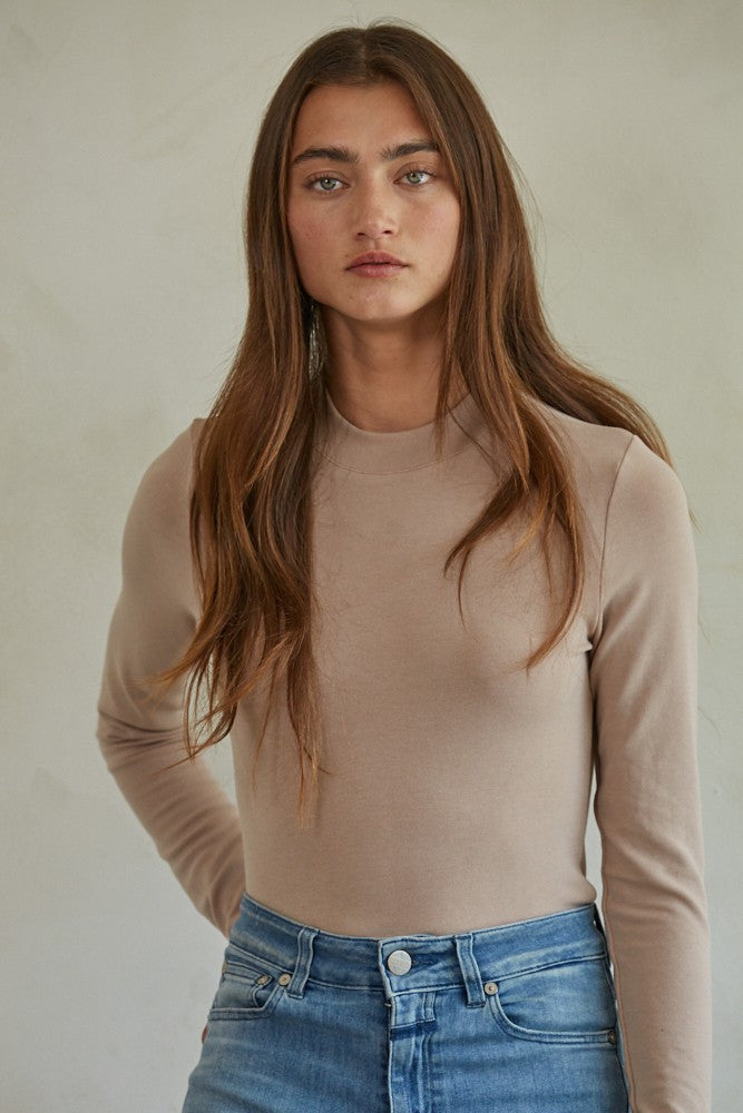 Knit Mock Neck Long Sleeve Top